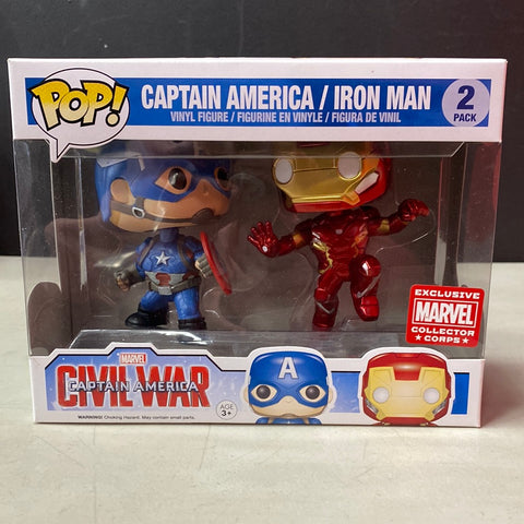 Pop Marvel Studios MCU: Captain America Civil War- Captain America/Iron Man 2 Pack (Marvel Collector Corps) JP