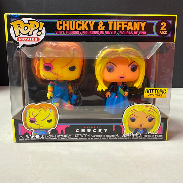 Pop Movies: Bride of Chucky- Chucky & Tiffany (Blacklight Hot Topic Exclusive)