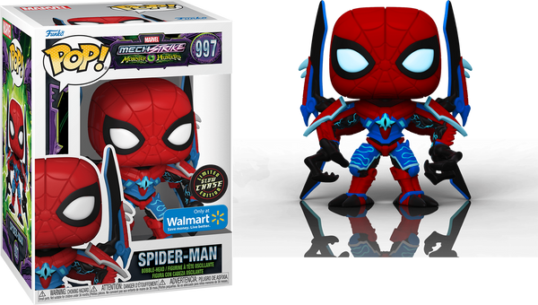 Pop Marvel: Mech Strike Monster Hunters- Spider-Man (Walmart Exclusive GITD CHASE)