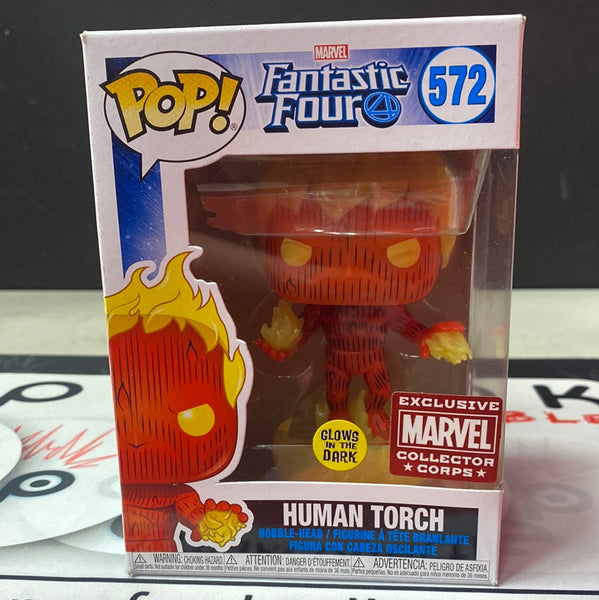 Pop Marvel: Fantastic 4- Human Torch (GITD Marvel Collector Corps)