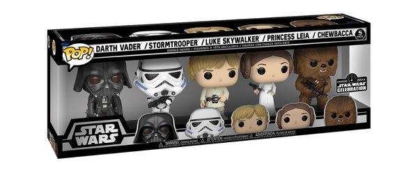 Pop Star Wars: Darth Vader/Stormtrooper/Luke/Leia/Chewy 5 Pack (2022 Galactic Convention Exclusive)