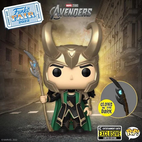 Pop Marvel Studios: Avengers- Loki w/ Scepter (GITD Entertainment Earth Exclusive)