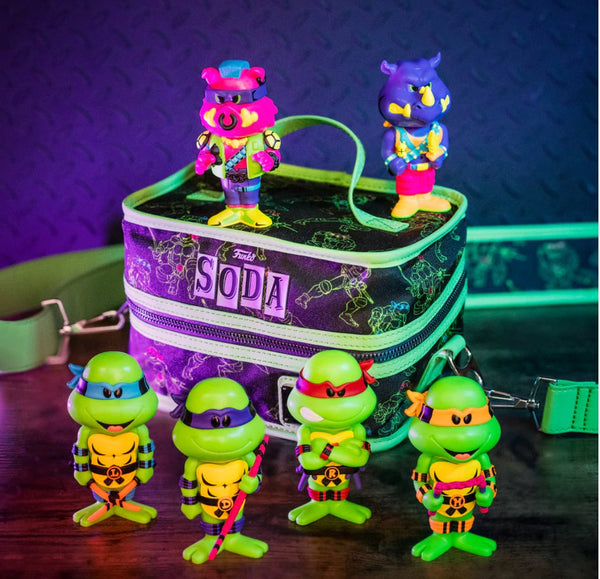 Funko Soda: Teenage Mutant Ninja Turtles- Sealed Blacklight 6 Pack w/  Loungefly Cooler (Guaranteed Chase/Funko Exclusive)